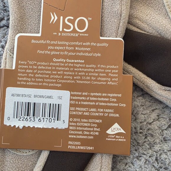 NWT: Isotoner Stretch Gloves One Size - Picture 3 of 4